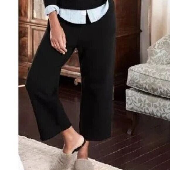 Frank & Eileen Pants - NEW FRANK & EILEEN TEE LAB CATHERINE FAVORITE BLACK WIDE LEG CROP SWEATPANTS M